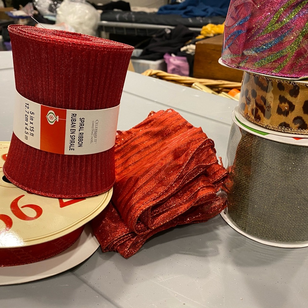 Bundle of Red Sparkle Ribbon
